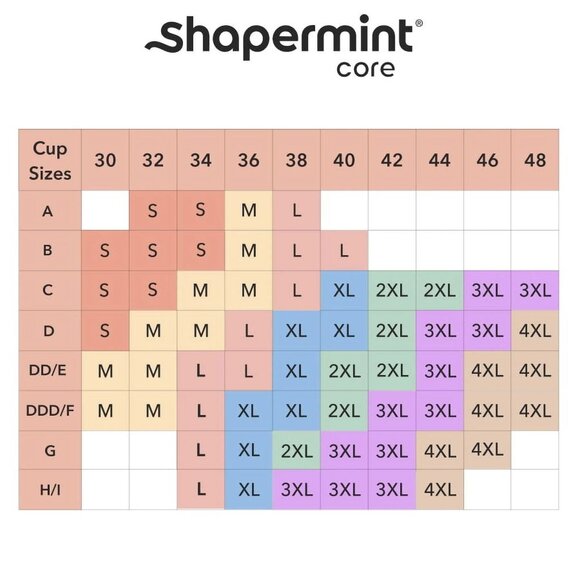 SHAPERMINT Bra Size Chart - Picture 1 of 1